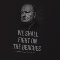 Winston Churchill "We Shall Fight on the Beaches" - Tech Hoodie