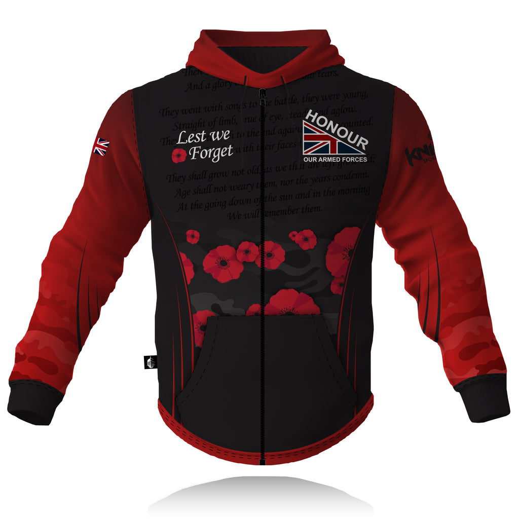 Honour Our Armed Forces Remembrance - Full Zip Tech Hoodie
