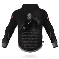 Winston Churchill "We Shall Fight on the Beaches" - Full Zip Tech Hoodie