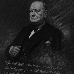 Winston Churchill "We Shall Fight on the Beaches" - Full Zip Tech Hoodie