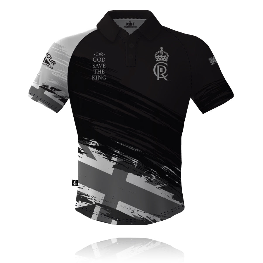 Honour Our Armed Forces - King Charles III 'God Save The King' - Tech Polo (CLEARANCE)