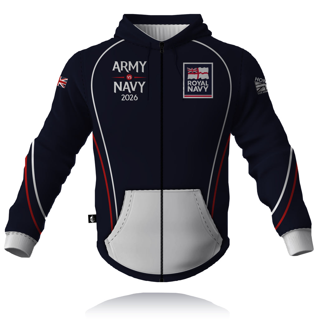 Honour Our Armed Forces (Royal Navy) - Army vs Navy 2026 -  Full Zip Embroidered Hoodie
