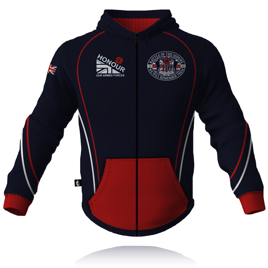 Battle of the Somme 110 -  Full Zip Embroidered Hoodie