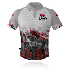 Knight Sportswear - British Army 'Lest We Forget' (White) - Tech Polo (CLEARANCE)