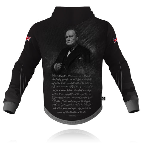 Winston Churchill "We Shall Fight on the Beaches" - Tech Hoodie