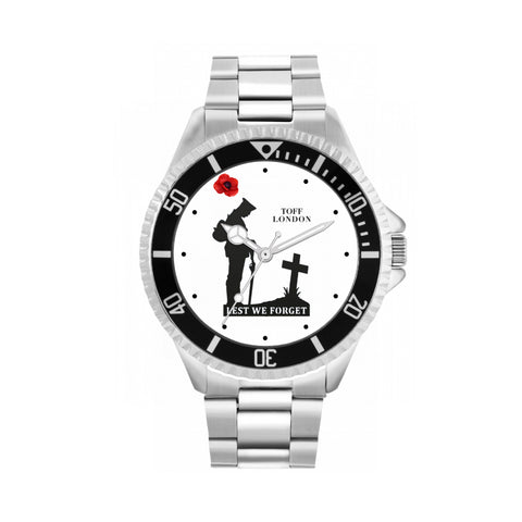 Honour Our Armed Forces 'Lest We Forget' - Stainless Steel Strap 42mm Bezel Watch