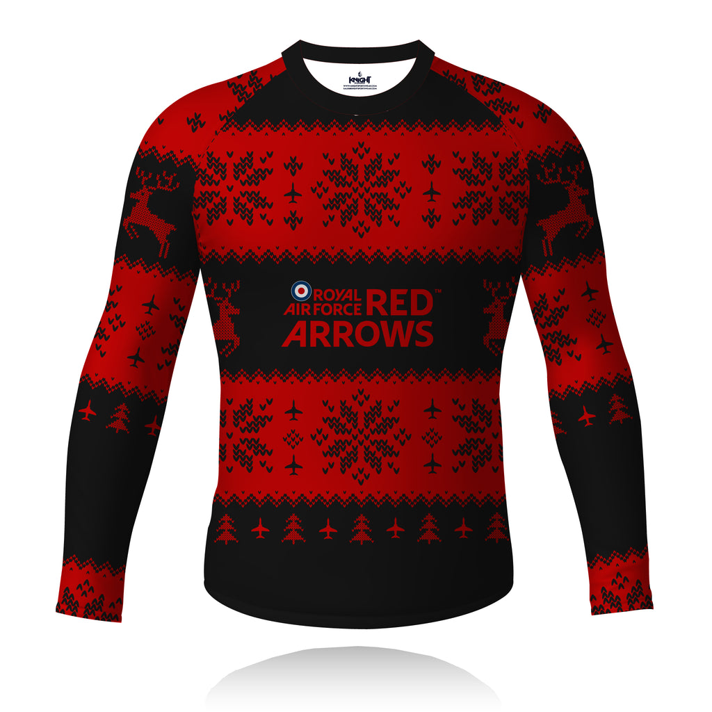 Red Arrows - Christmas Jumper (Black/Red) - Long Sleeve Tech Tee