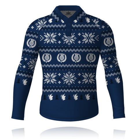 Scotland Christmas Jumper - Long Sleeve Tech Polo
