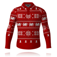 Wales Christmas Jumper - Long Sleeve Tech Polo
