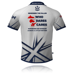 Who Dares Cares 2025 (White V2) - Tech Polo