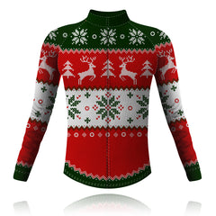 Christmas Jumper Red/Green - Long Sleeve Cycling Shirt
