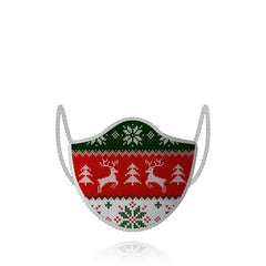 Knight Sportswear Christmas Jumper Red/Green - 2 x Face Mask Bundle