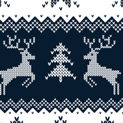 Christmas Jumper Navy/White - Long Sleeve Cycling Shirt