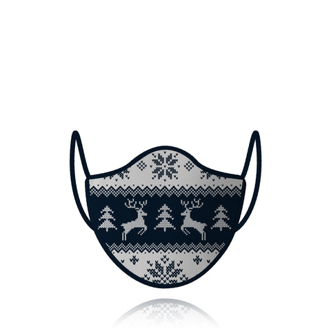 Knight Sportswear Christmas Jumper Navy/White - 2 x Face Mask Bundle