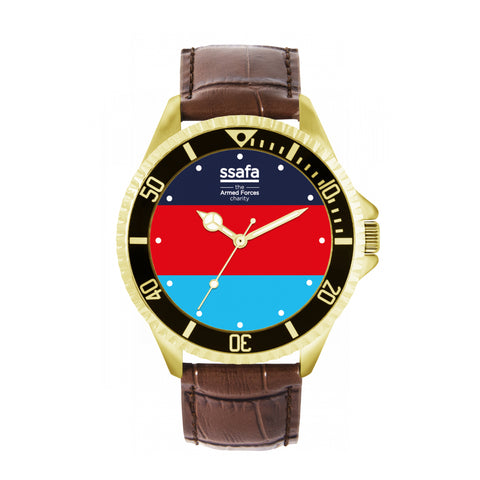 SSAFA, the Armed Forces charity - Brown Leather Strap 42mm Bezel Watch