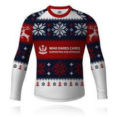 Who Dares Cares Christmas Jumper - Long Sleeve Tech Tee